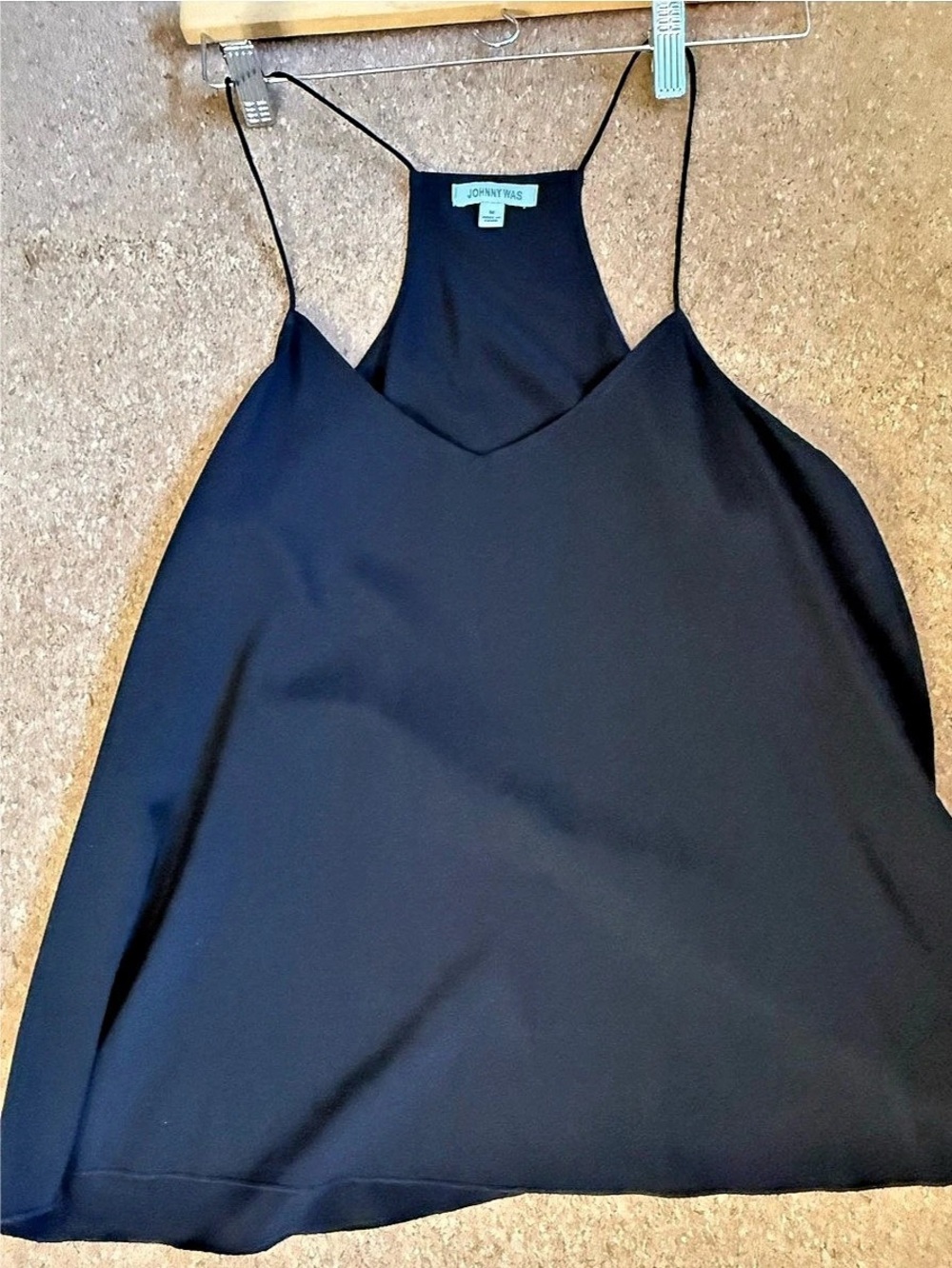 JOHNNY WAS Black silk tank